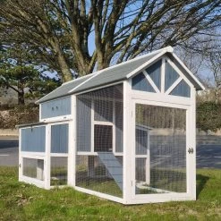 Poulailler Deluxe Bleu Toit Shingle Gris Jusqu’à 12 Poules