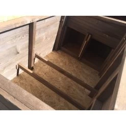 Poulailler Houdan XL Toit Shingle Noir 6 Poules Bois écologique FSC -Fournitures De Volaille poulailler houdan xl vue interieur perchoirs