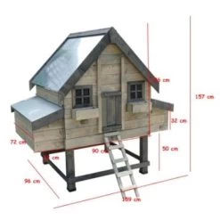 Poulailler Suisse Toit Tôle 8 à 10 Poules Bois Epicéa -Fournitures De Volaille poulailler suisse 8 10 poules bois fsc dimensions