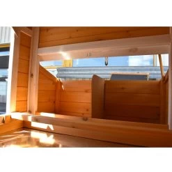 Poulailler Toit Renforcé S Toit Plastique Jusqu’à 6 Poules -Fournitures De Volaille poulailler toit renforce s vue interieur pondoir