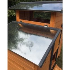 Poulailler Farmer L Bois FSC Toit En Tôle Ouvrant 4 à 6 Poules -Fournitures De Volaille poulailler farmer detail toit aeration