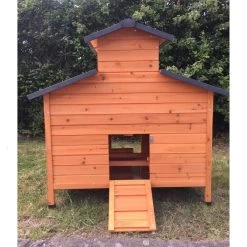 Poulailler Farmer L Bois FSC Toit En Tôle Ouvrant 4 à 6 Poules -Fournitures De Volaille poulailler farmer face arriere
