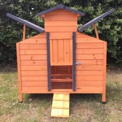 Poulailler Farmer L Bois FSC Toit En Tôle Ouvrant 4 à 6 Poules -Fournitures De Volaille poulailler farmer face avant ouvert