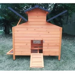 Poulailler Farmer L Bois FSC Toit En Tôle Ouvrant 4 à 6 Poules -Fournitures De Volaille poulailler farmer l bois fsc ouvert vue face 1