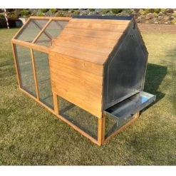 Poulailler Rhode Island Bois FSC 4 à 6 Poules -Fournitures De Volaille poulailler rhode island bois fsc vue profil arriere