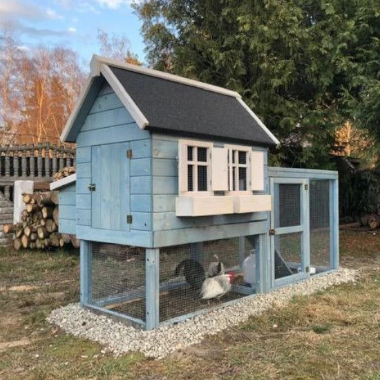 Poulailler Scandinave Toit Shingle Ouvrant 6 à 8 Poules Bois Epicéa 7 Poulailler Scandinave Toit Shingle Ouvrant 6 à 8 Poules Bois Epicéa – Image 5