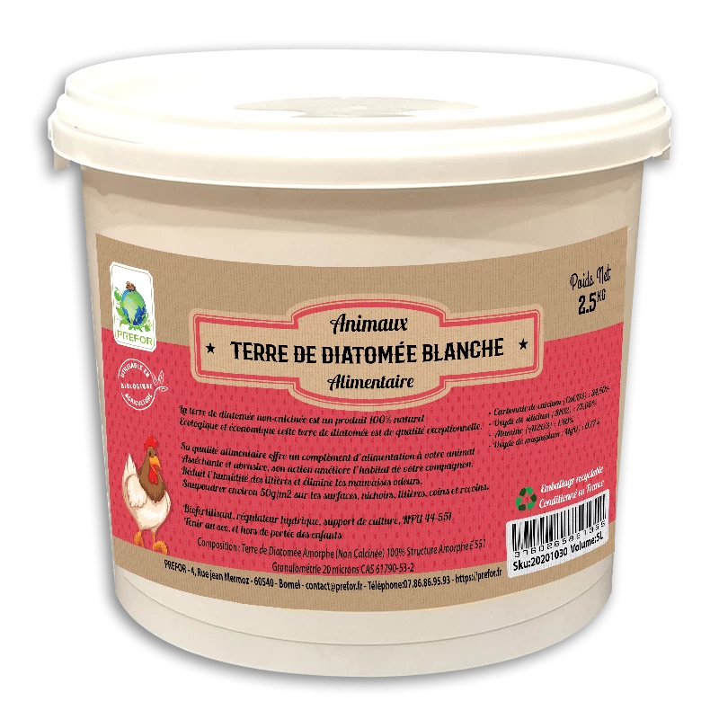 Terre De Diatomee Alimentaire BLANCHE Seau 2,5kg 3 Terre De Diatomee Alimentaire BLANCHE Seau 2,5kg