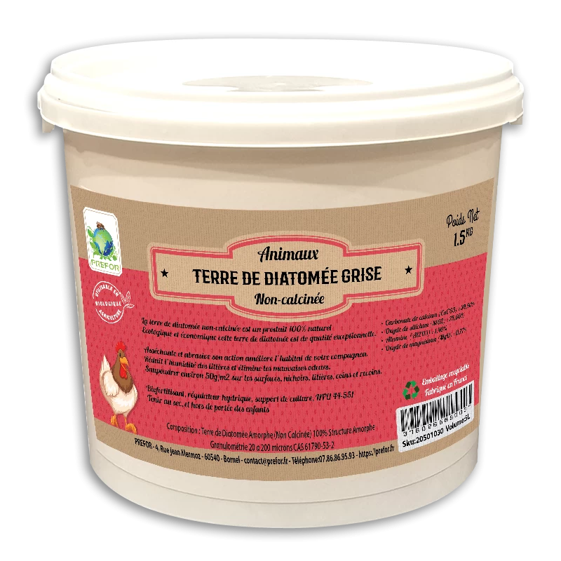 Terre De Diatomee Amorphe GRISE Seau 1,5kg 3 Terre De Diatomee Amorphe GRISE Seau 1,5kg