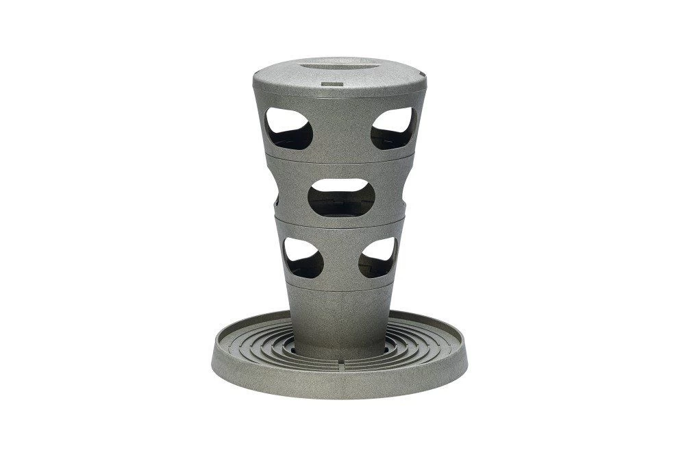 Mangeoire Tour Pour Poule Feed Tower Grise En Plastique Recyclé - Beeztees 4 Mangeoire Tour Pour Poule Feed Tower Grise En Plastique Recyclé - Beeztees – Image 2