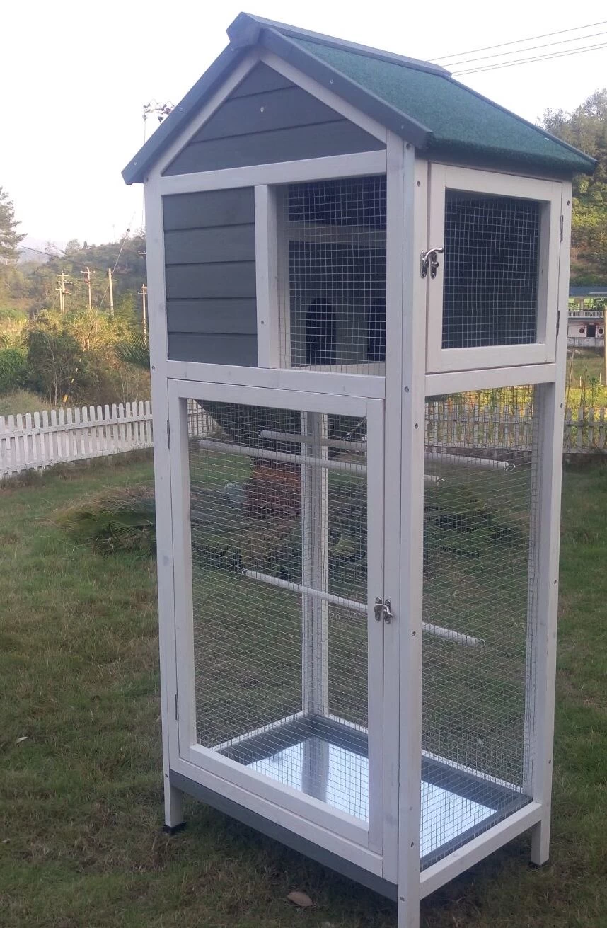 Volière Oiseaux En Bois Avec Toit Shingle Inséparable Bleue Et Blanche 3 Volière Oiseaux En Bois Avec Toit Shingle Inséparable Bleue Et Blanche